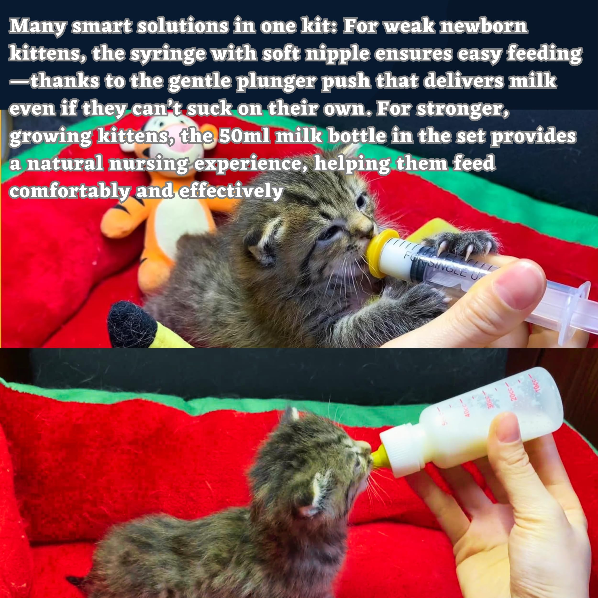 PHONGLEO tetinas de silicona libre de bisfenol A para gatitos y perritos, flujo suave
