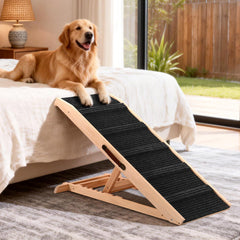 PiChongspace rampa para perros, vista frontal, estabilidad para mascotas de hasta 140 lb
