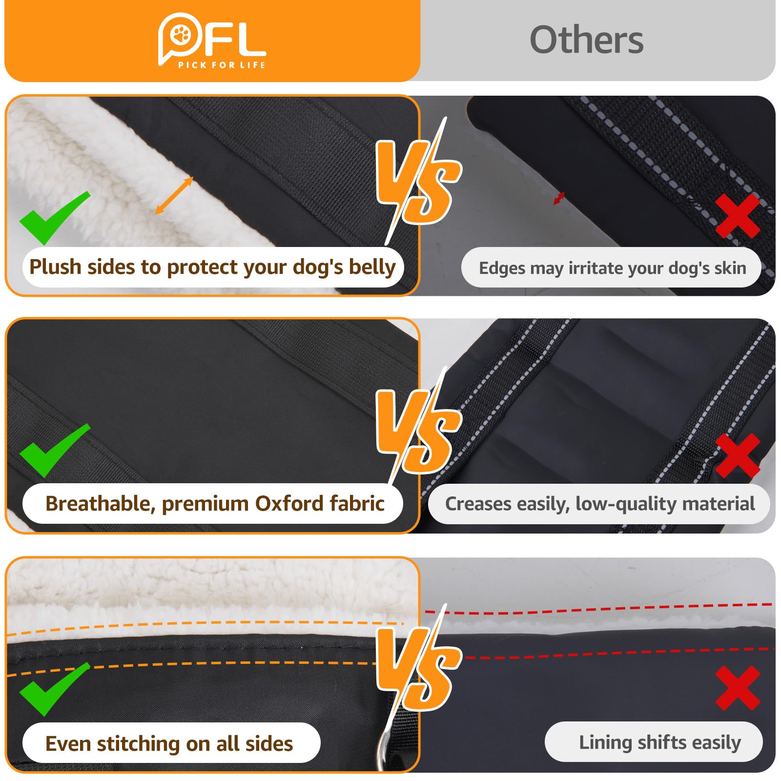 PICK FOR LIFE: exterior resistente de Oxford, funda duradera para perros grandes.