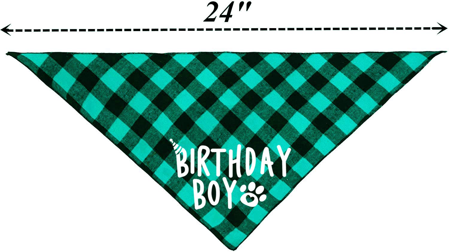 Bandana verde PICKUPIK con letras legibles para celebración