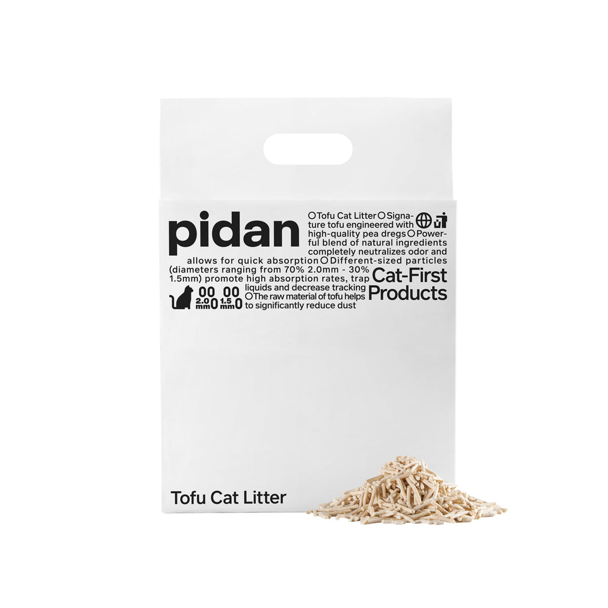 pidan arena para gatos tofu con aglomeración rápida para una limpieza más sencilla.
