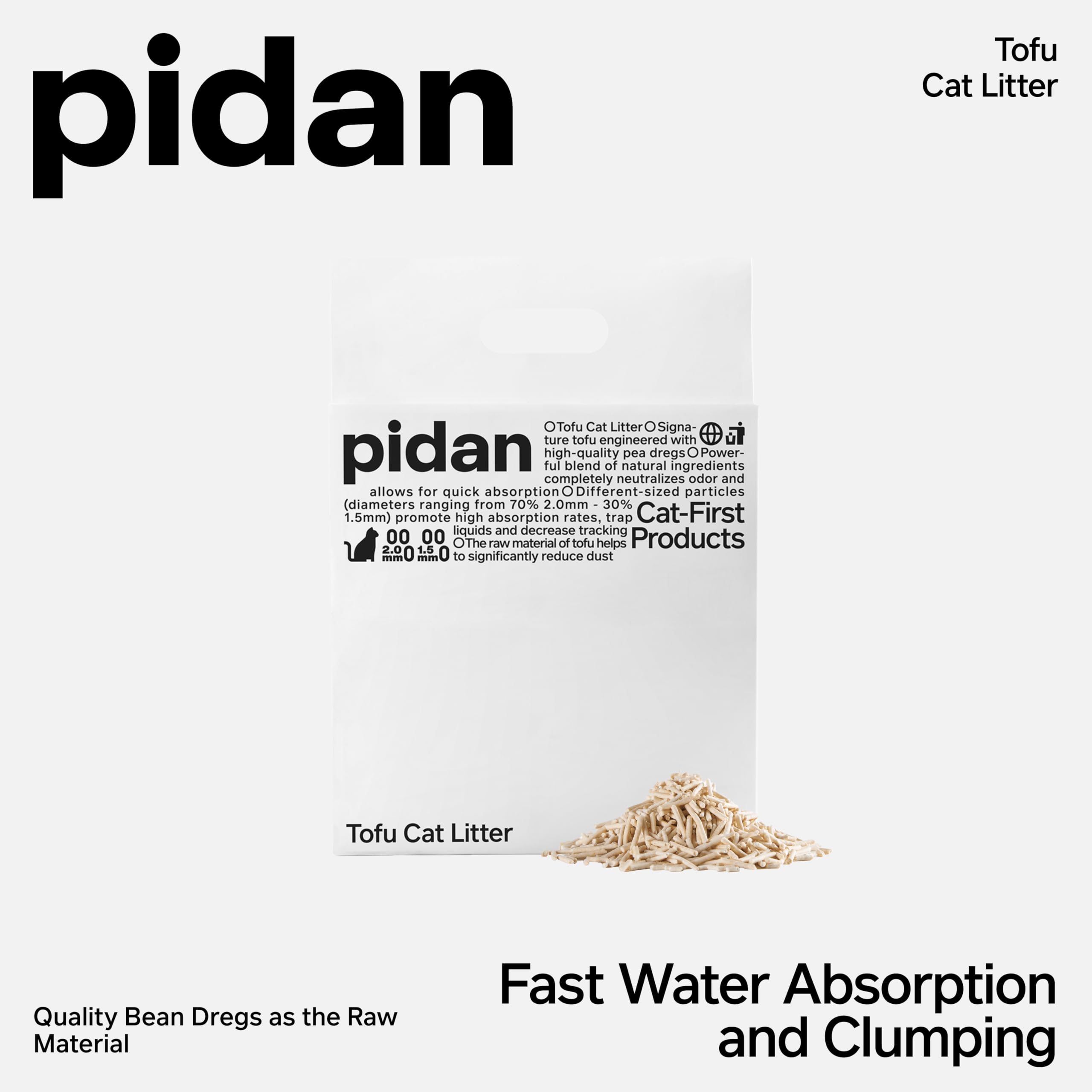 pidan arena para gatos tofu sin polvo para un ambiente más limpio.