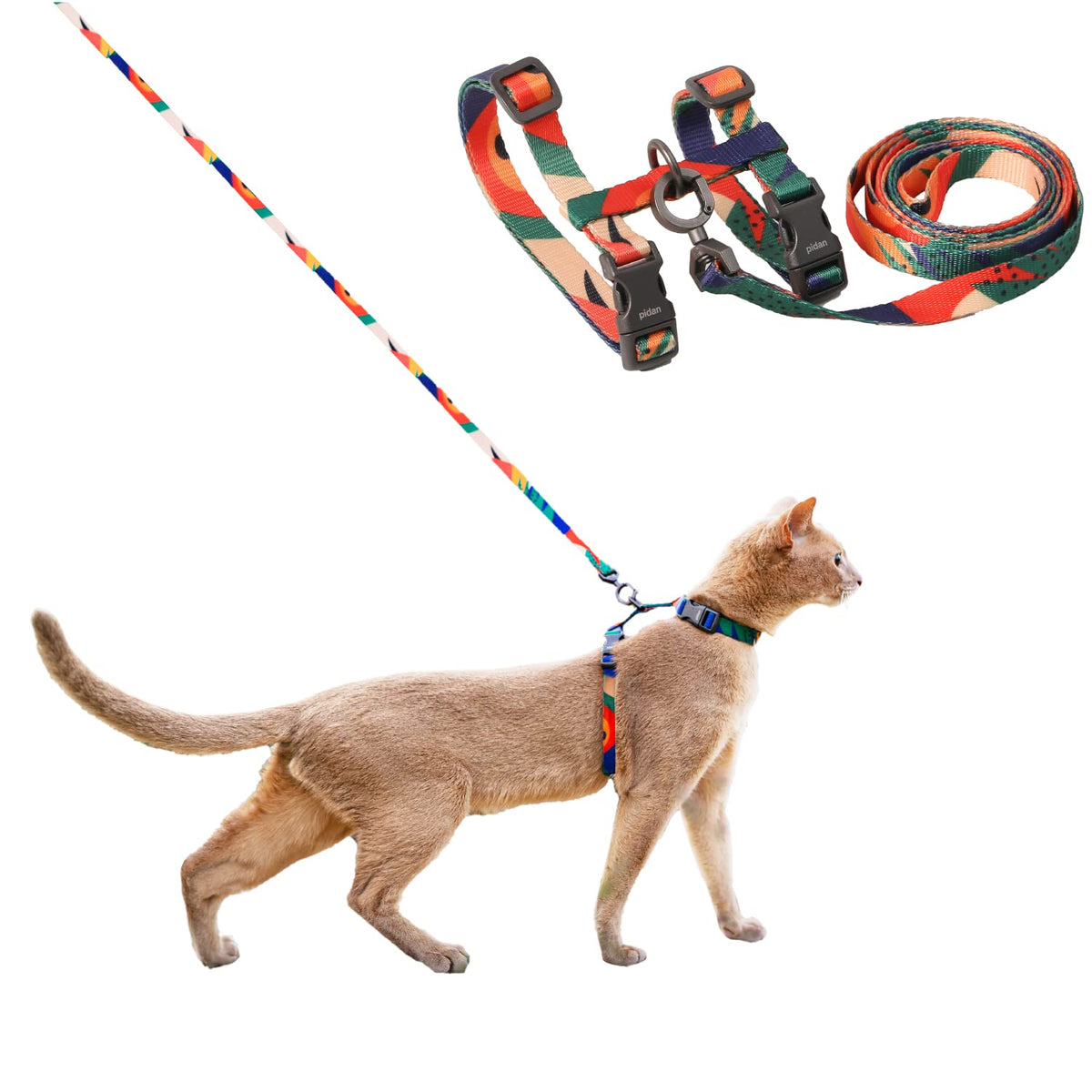 Arnés pidan para gato xl, a prueba de escapadas, ideal para paseos al aire libre.