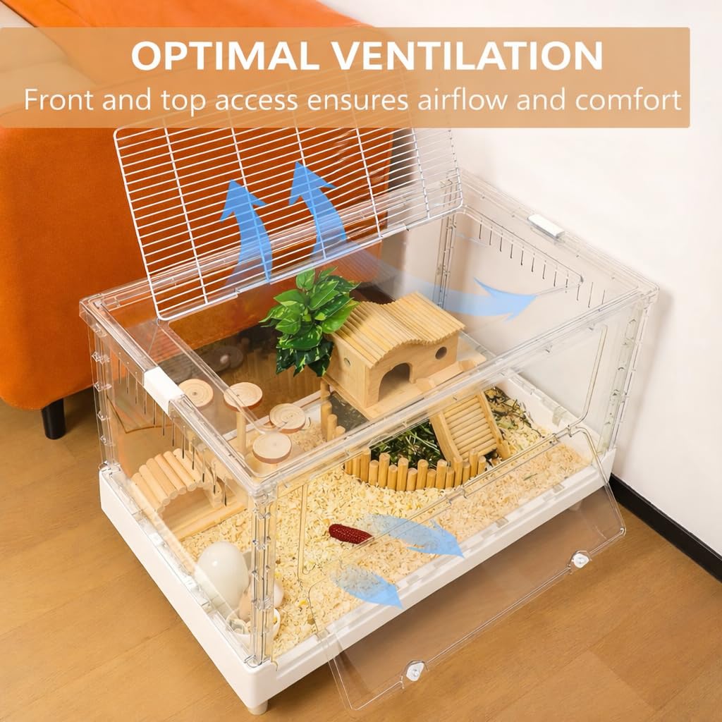 PIDINUK apertura frontal facilita alimentación y limpieza sin mover toda la jaula.