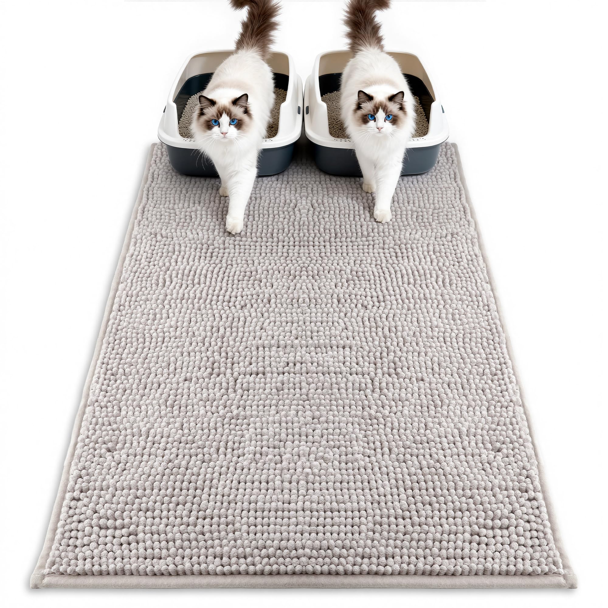 Pieviev alfombrilla chenille 12mm para caja de arena: captura migas y reduce desorden