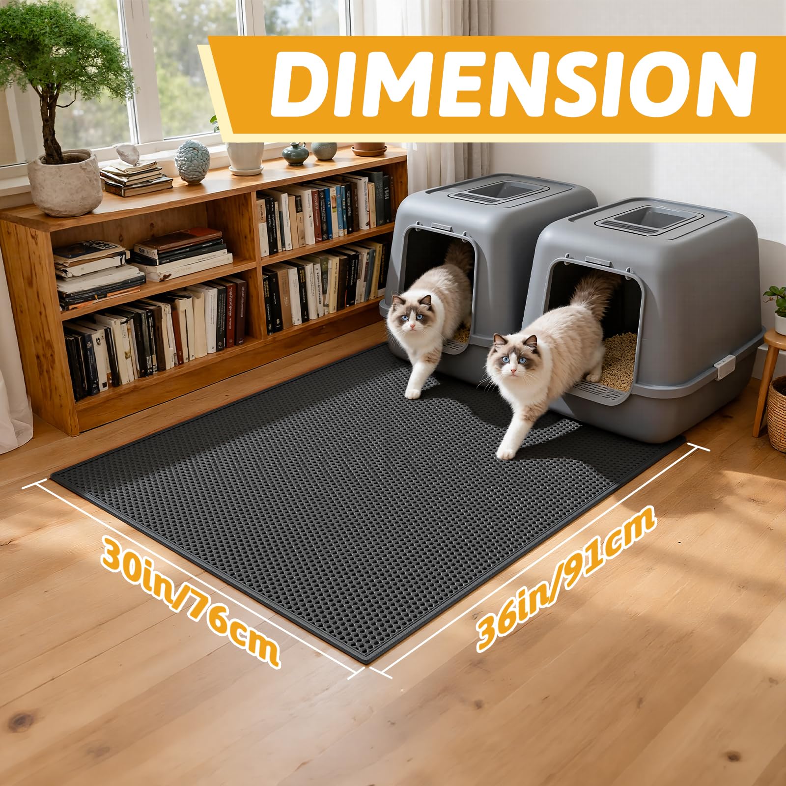 Pieviev alfombrilla impermeable para arena de gato, evita filtraciones y protege suelos