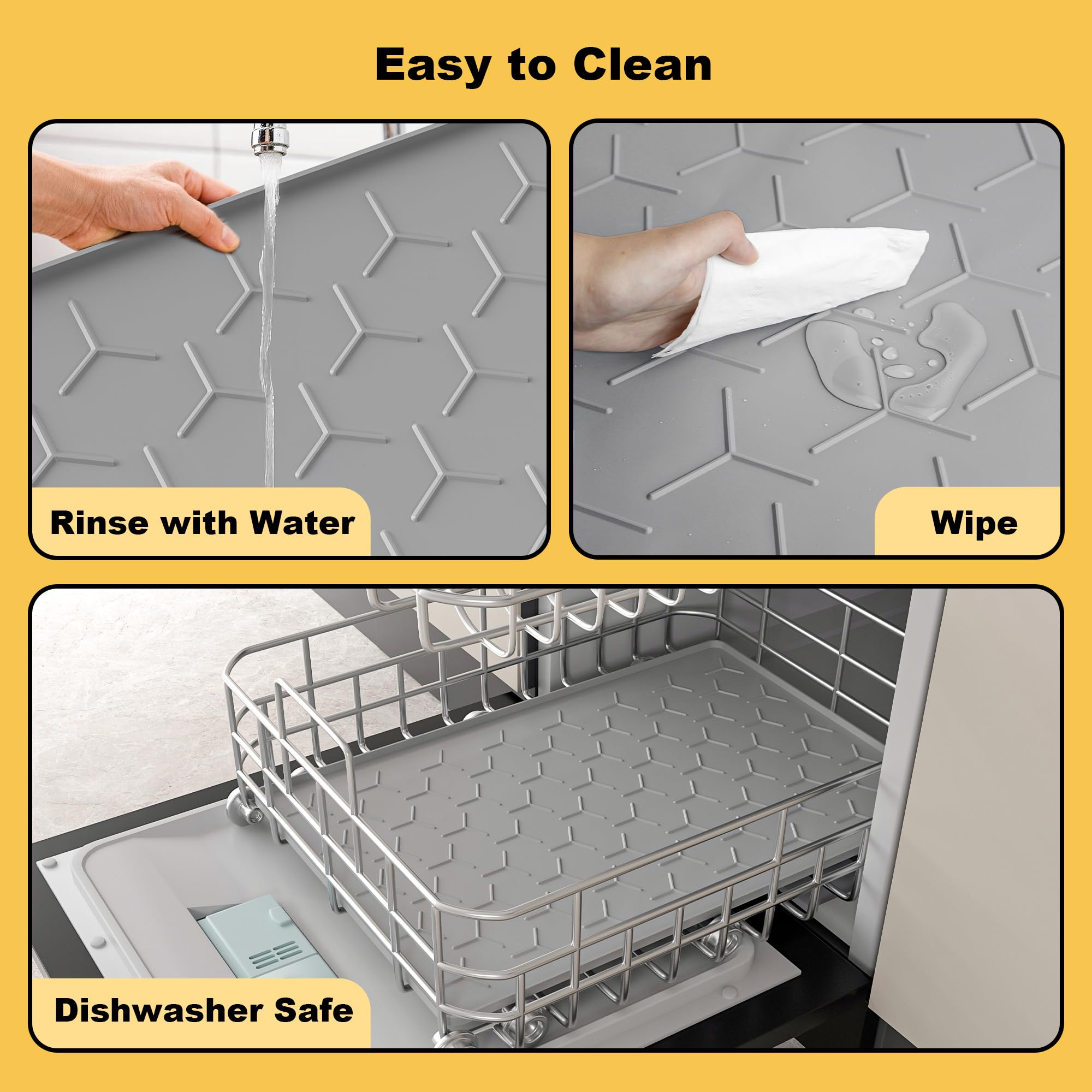 Gran superficie para dos tazones, ideal para perros y gatos.