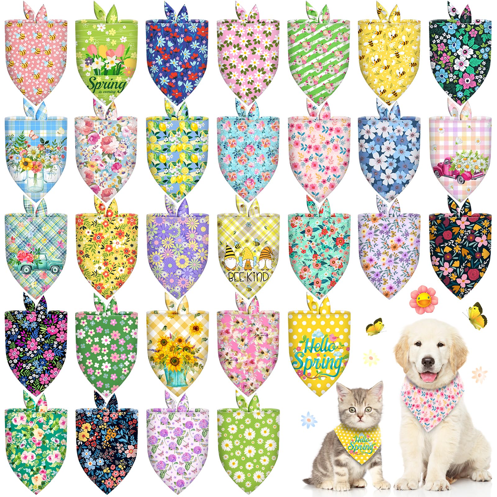 Bandanas Piklodo primaverales florales para paseos y fotos.