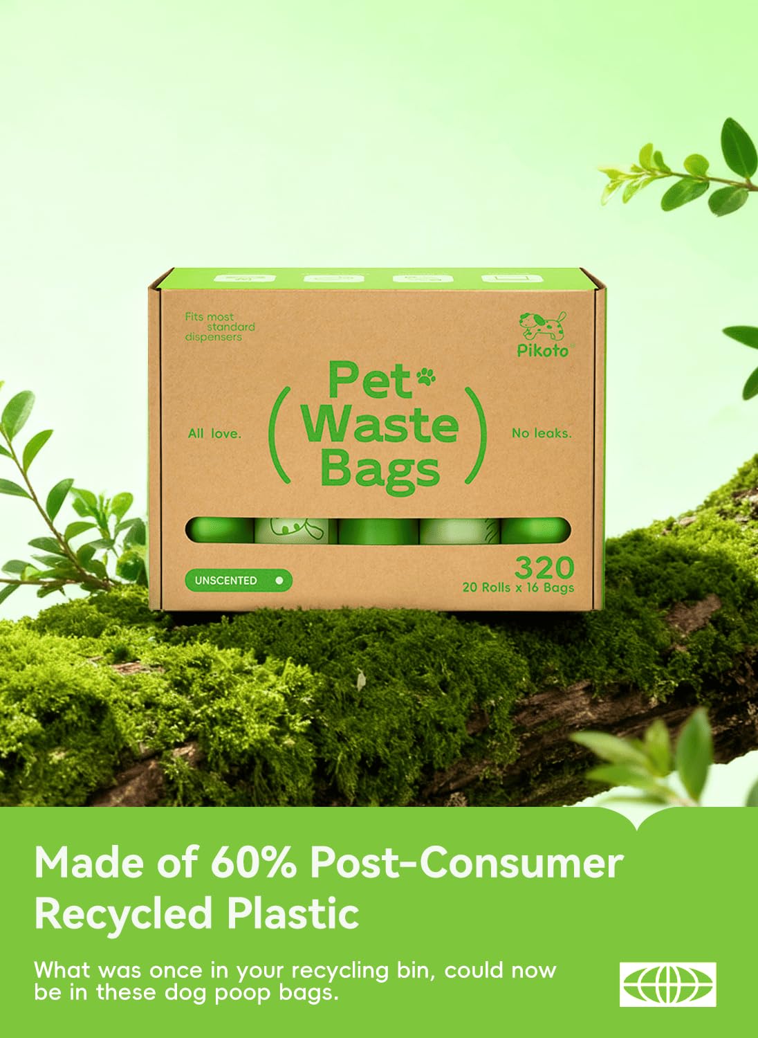 Pikoto: plástico reciclado 60% para una opción sostenible.