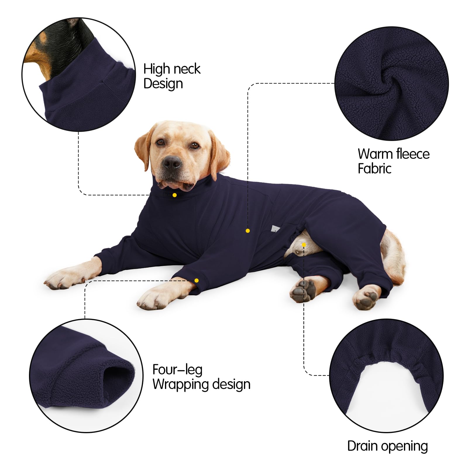 Sudadera Pinellia para perro con cobertura total, ideal para climas fríos y salidas prolongadas