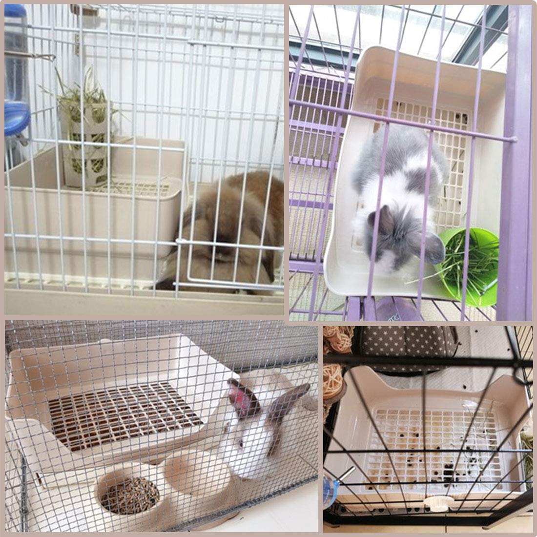 PINVNBY bandeja sanitaria con entrada baja, acceso fácil para mascotas pequeñas.