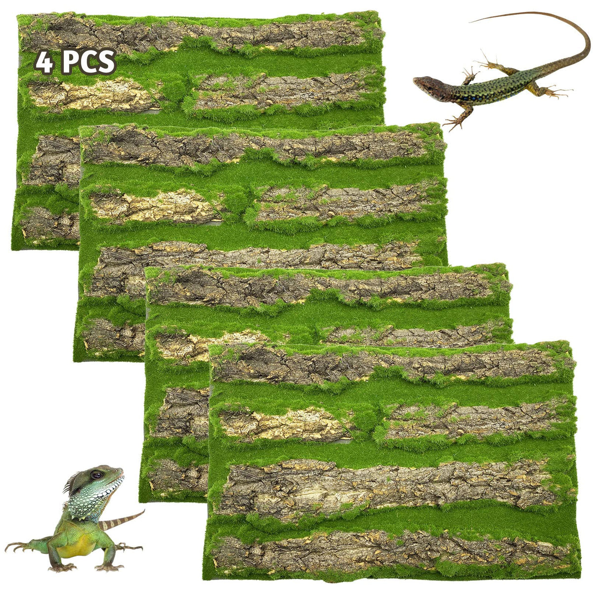 PINVNBY fondo de corcho terrario, decoración realista para reptiles.