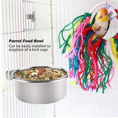 PINVNBY tazón de acero inoxidable para aves, duradero y fácil de limpiar.