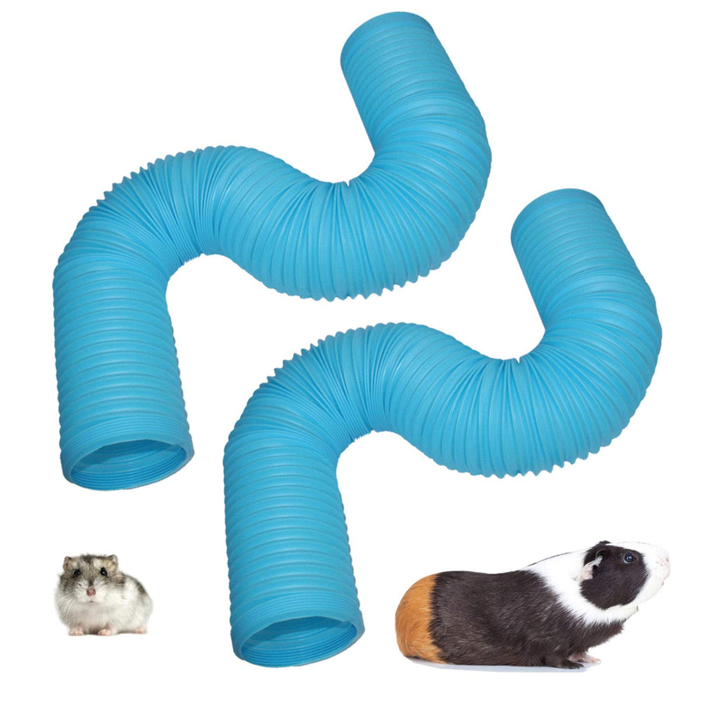 PINVNBY túneles para hámster azules, dos piezas, ideales para juego y exploración