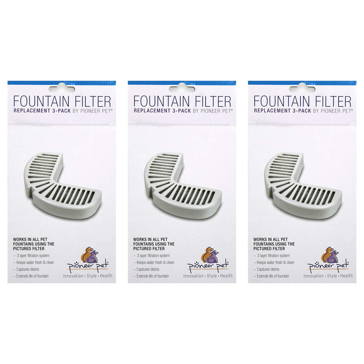Pioneer Pet: filtros de repuesto para fuente Raindrop; ayudan a mantener el agua limpia y fresca.