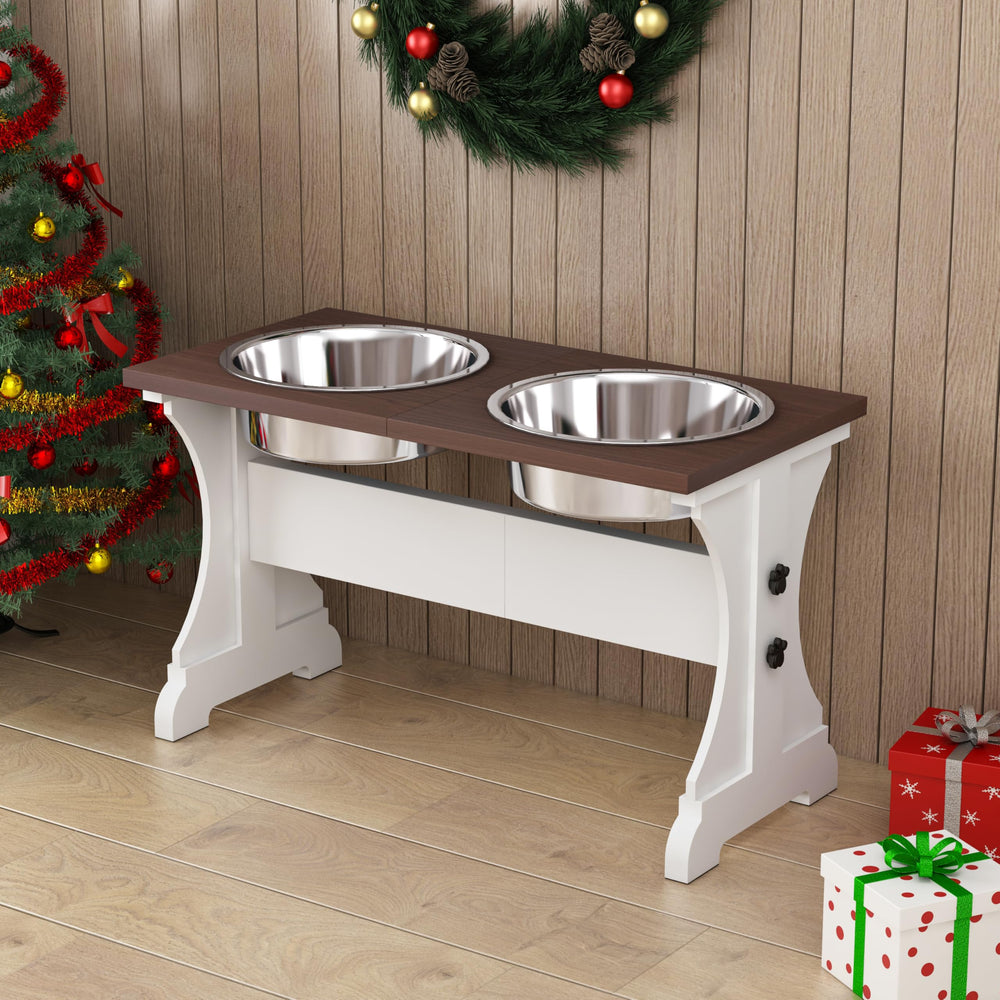 Piskyet estante para cuencos elevados, facilita comidas ordenadas para su perro.