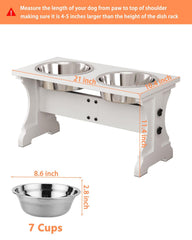 Piskyet soporte tazones para perro, estilo granja, combina con decoración rústica.