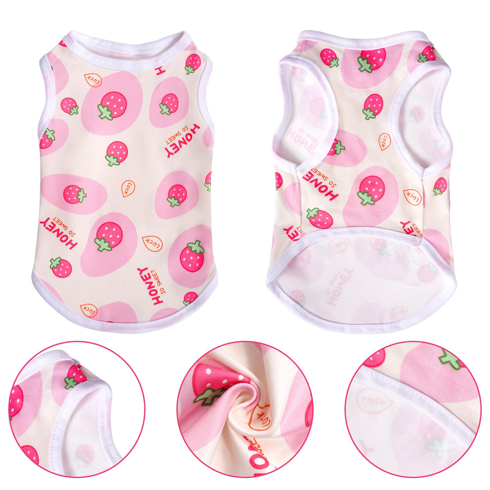 Pistha camiseta rosa, tejido suave para movilidad cómoda de la mascota.