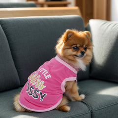 Pistha camiseta para perro con corazones gris; diseño suave