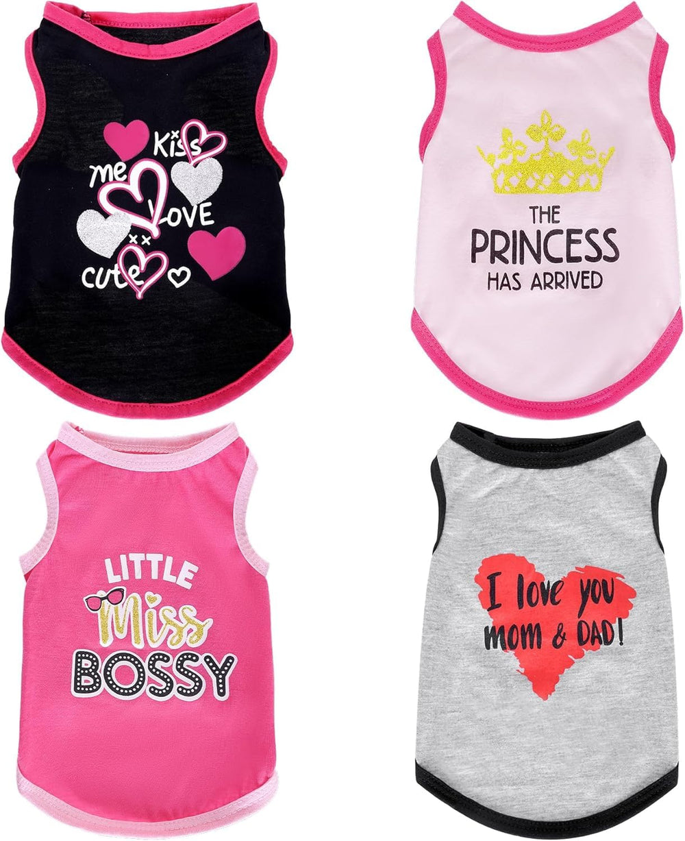 Pistha camiseta para perro con corazones negros; ideal para verano