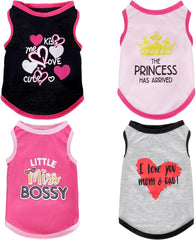 Pistha camiseta para perro con corazones negros; ideal para verano