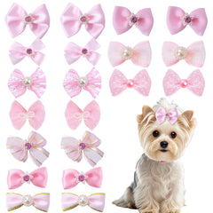 Lazo Pistha para pelo de perro rosa con lentejuelas, ideal para look diario