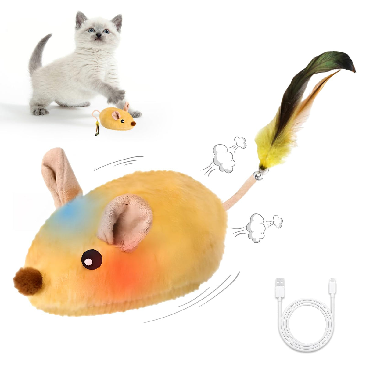 Pixibond ratón interactivo para gatos, diseño realista que estimula la actividad física
