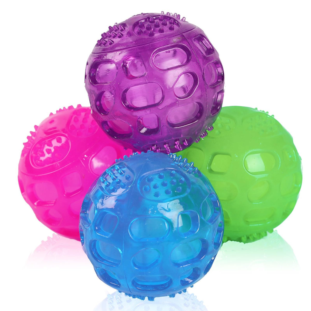 PJDH pelotas para perros 3 pulgadas rojas con sonido para estimular la actividad
