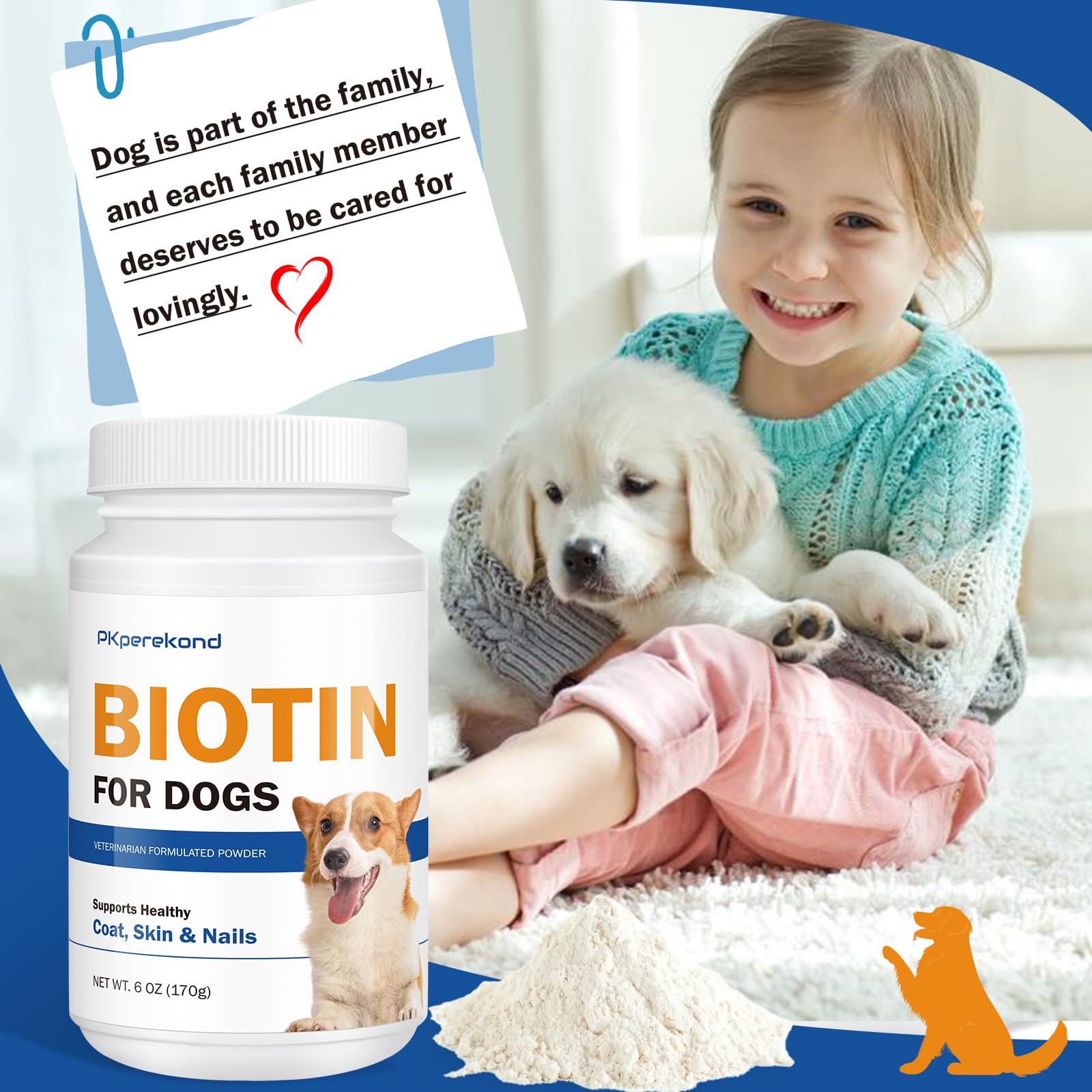 PKperekond Biotina para perros apoyo nutricional para energía diaria.