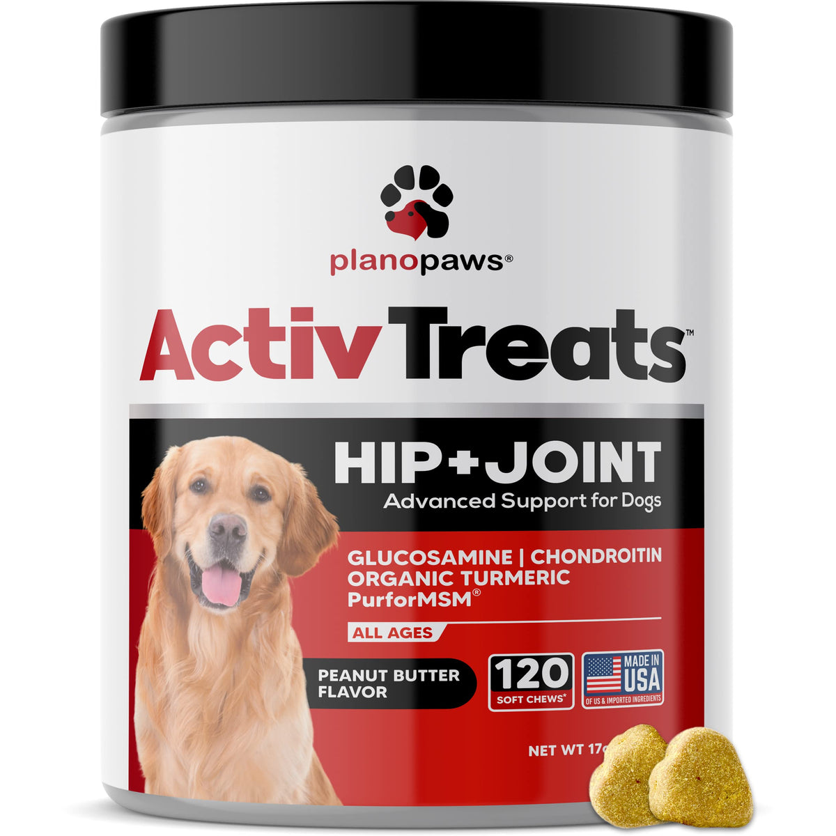 Planopaws ActivTreats para articulaciones de perro, favorece la movilidad.