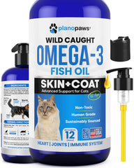 Planopaws Omega 3 para gatos, aceite de pescado, mejora el pelaje