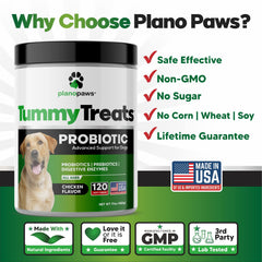Planopaws Probióticos para perros: masticables para digestión diaria suave