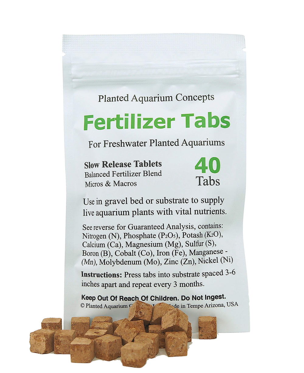 Planted Aquarium Concepts tab fertilizante de raíz de 1 cm para crecimiento de plantas acuáticas.