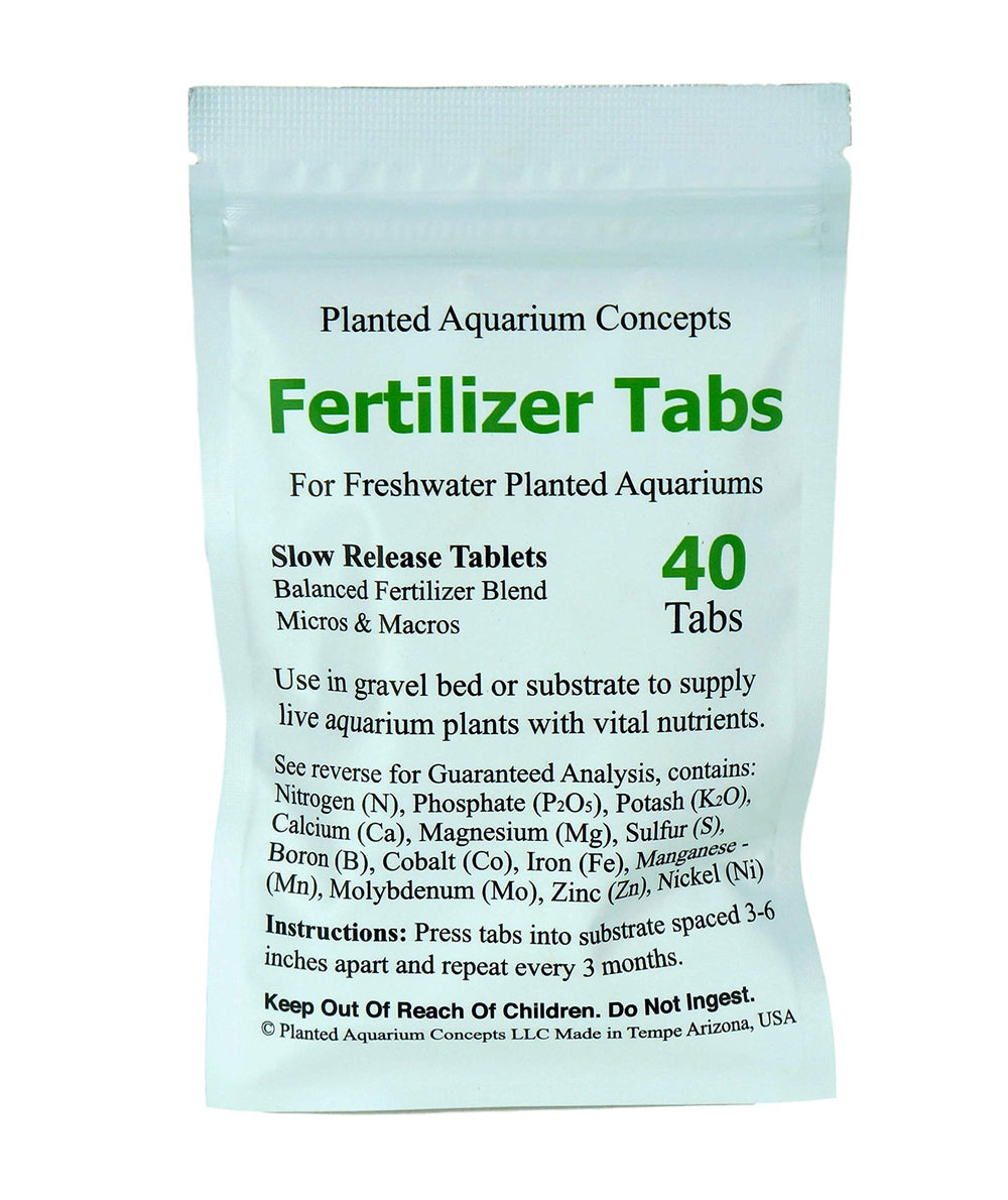 Tab fertilizante en sustrato de Planted Aquarium Concepts para nutrientes sostenidos en el acuario.