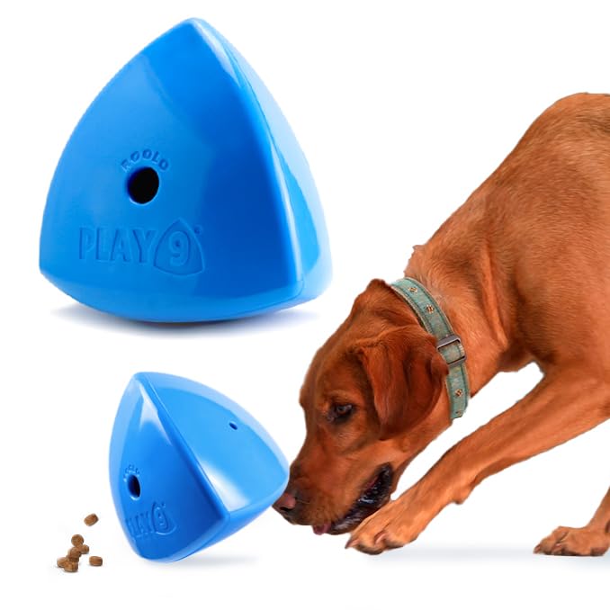 Play 9 Roolo dispensador de golosinas para perros, fomenta juego activo.