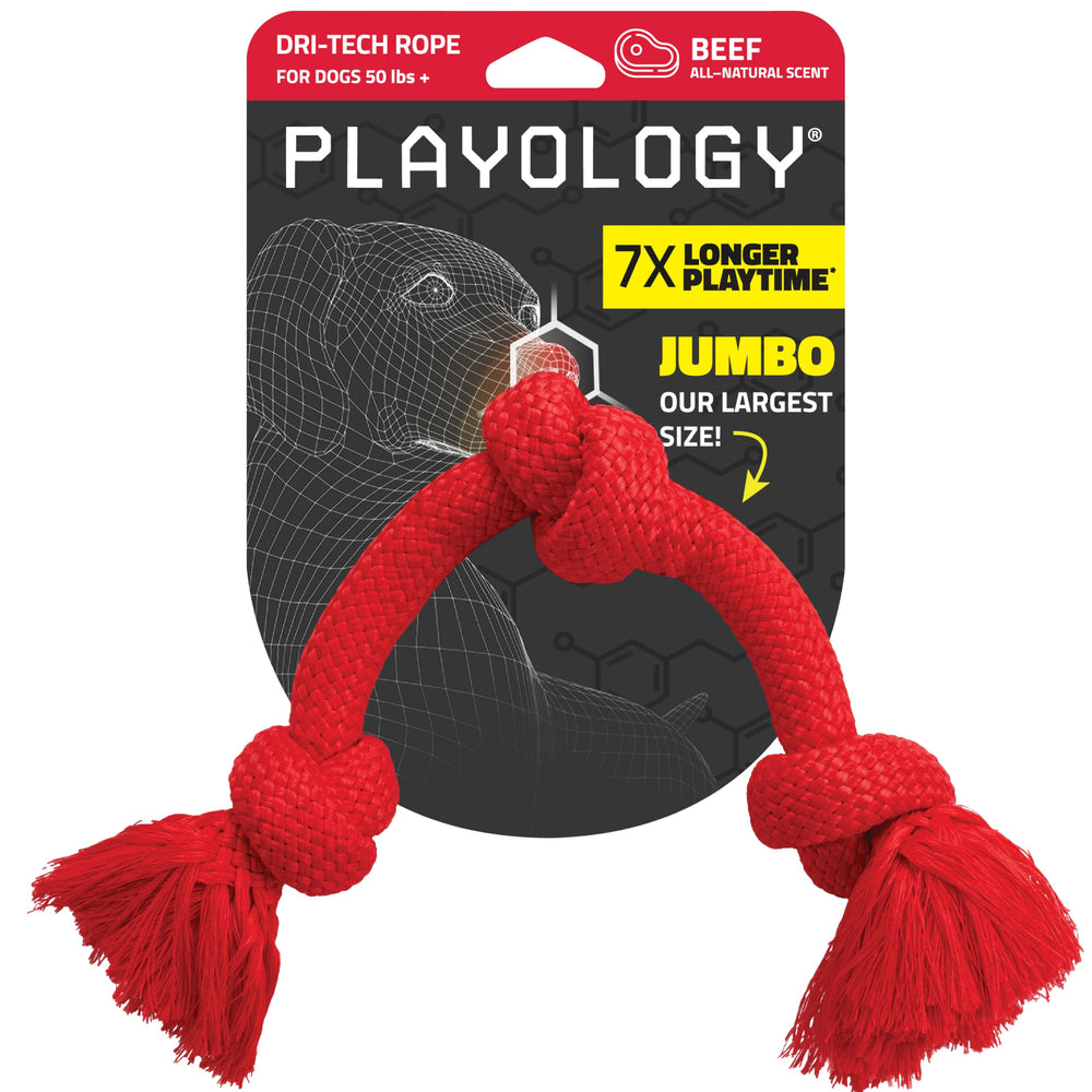 Playology Dri-Tech Cuerda Tirar: resistente para tirones fuertes en perros grandes.
