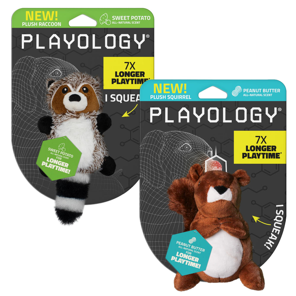 Mapache peluche de Playology con aroma natural para juego suave.