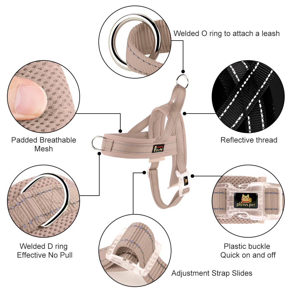 Arnés Plutus Pet ajustable y reflectante para caminatas nocturnas seguras