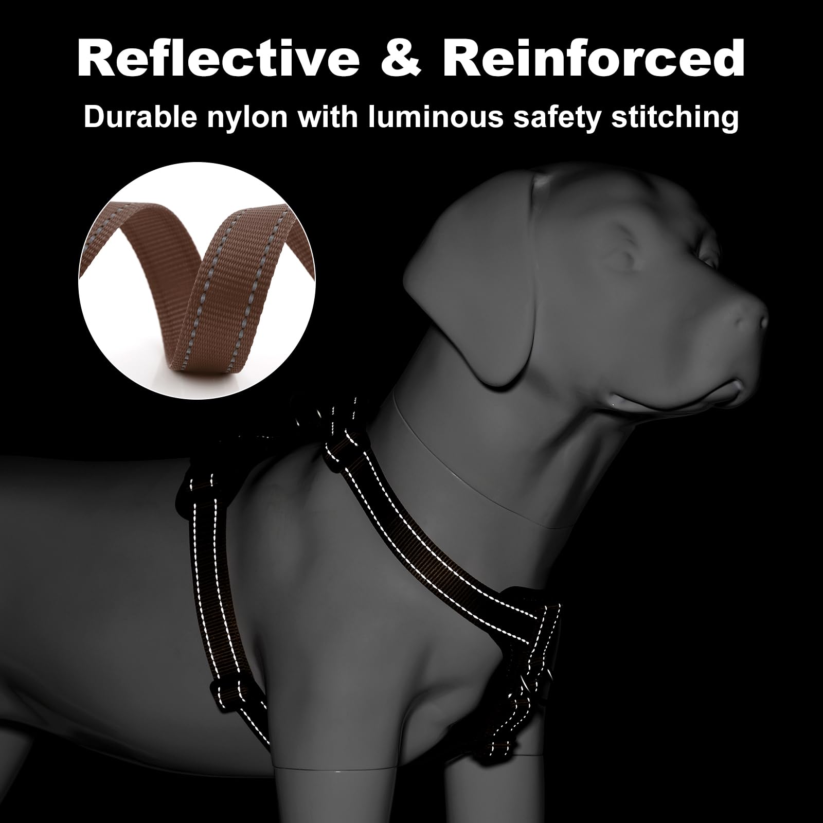 Arnés PLUTUS PET reflectivo nylon alta visibilidad para paseos nocturnos