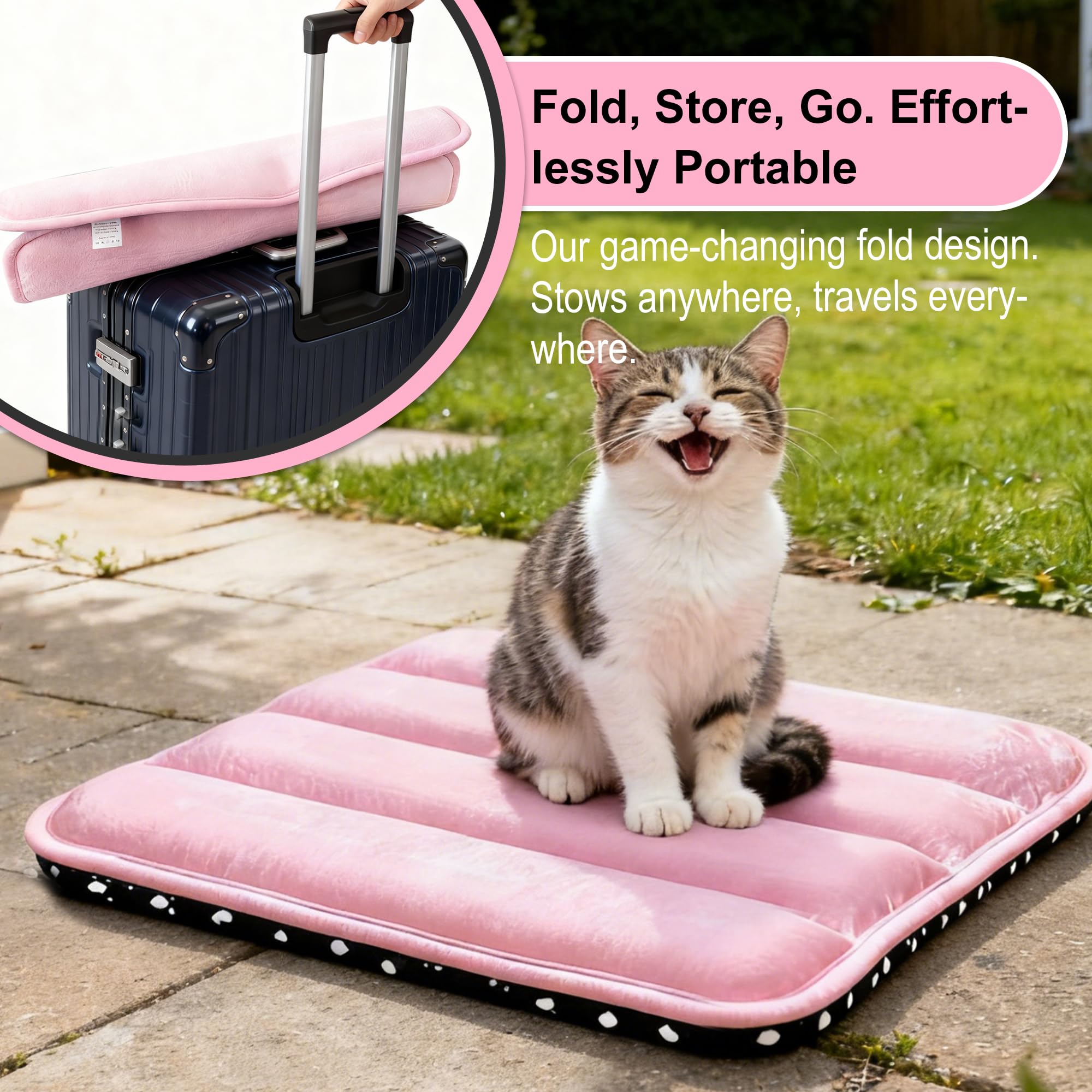 Pobopobo lavable cama perro rosa XS fácil de limpiar