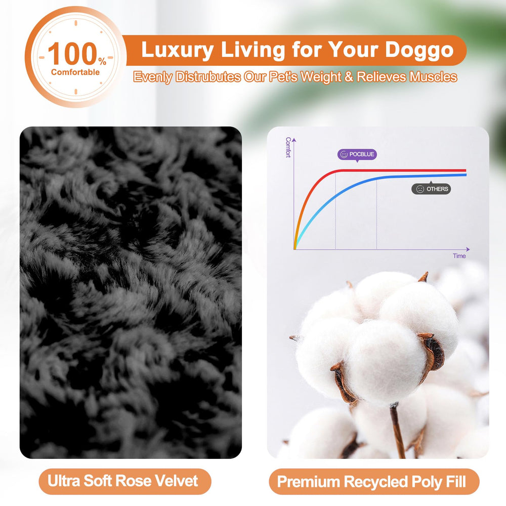 POCBLUE cama para perro mediana con correas reforzadas para mayor estabilidad.