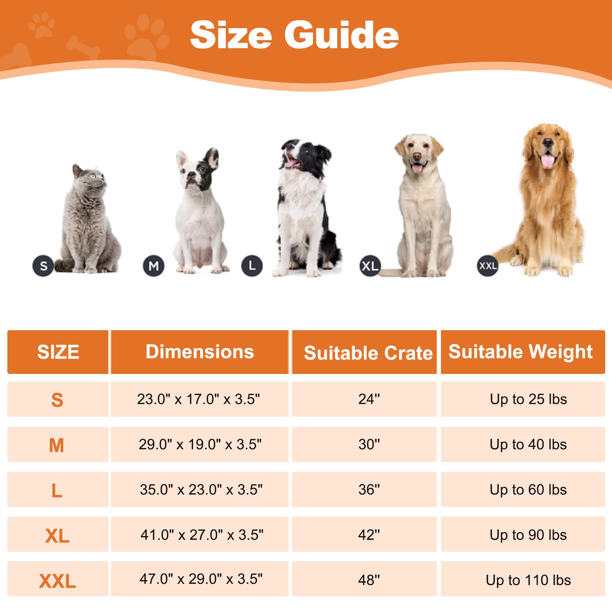 Dimensiones 29x19 pulgadas para perros medianos y grandes.