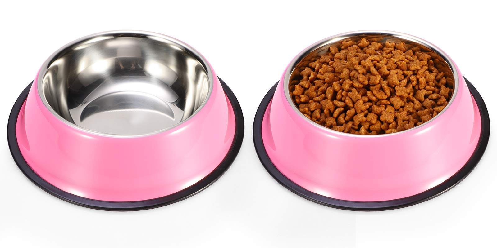 Podinor tazones de acero inoxidable apilables para perros, ahorro de espacio.