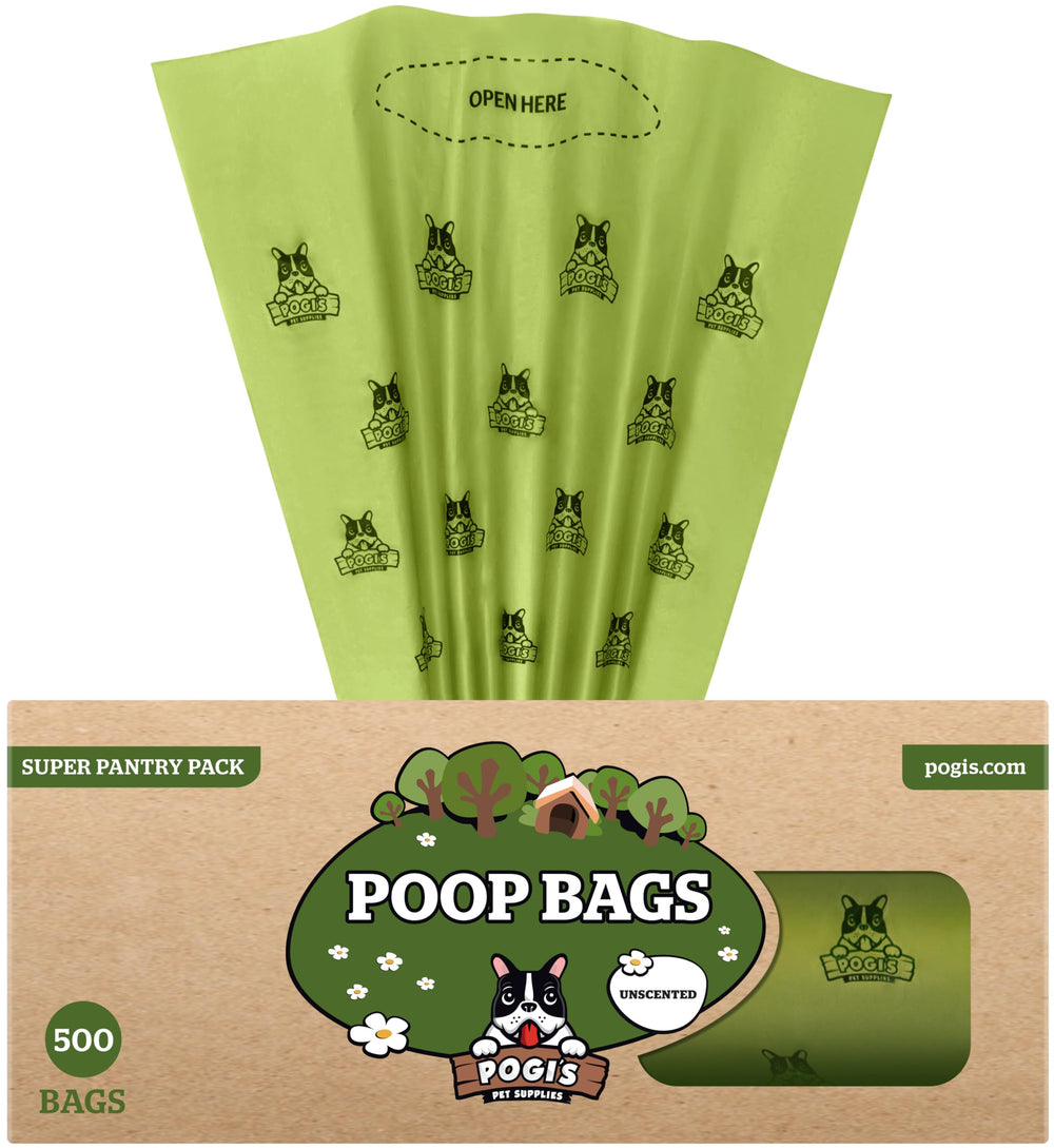Pogi's Bolsas para excremento de perro grandes, ideales para perros de gran tamaño.
