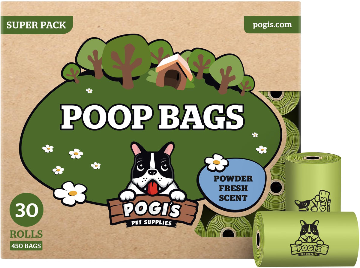 Pogi's bolsas para heces en caja para uso práctico en paseos.