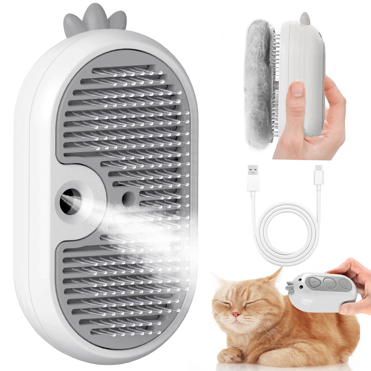 POIIOPY cepillo-vapor-gatos facilita un cepillado suave y eficaz.