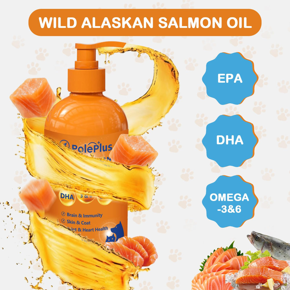 PolePlus aceite en Alaska para piel hidratada y pelaje brillante.