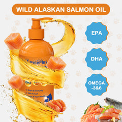 PolePlus aceite en Alaska para piel hidratada y pelaje brillante.