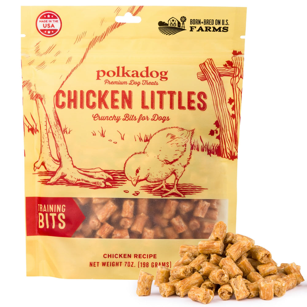 Polkadog Chicken Littles, paquete frontal, snack natural para entrenamiento
