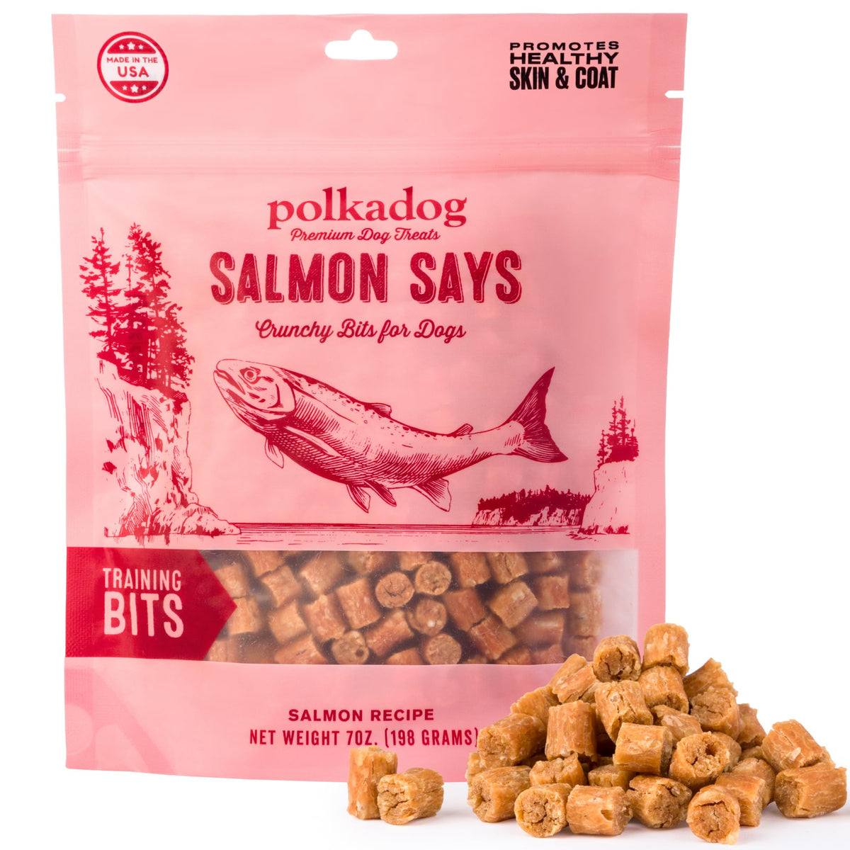 Polkadog Saumon croquants-entrainement, récompense rapide pour chiens actifs